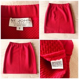St. John Collection Red Pencil Skirt